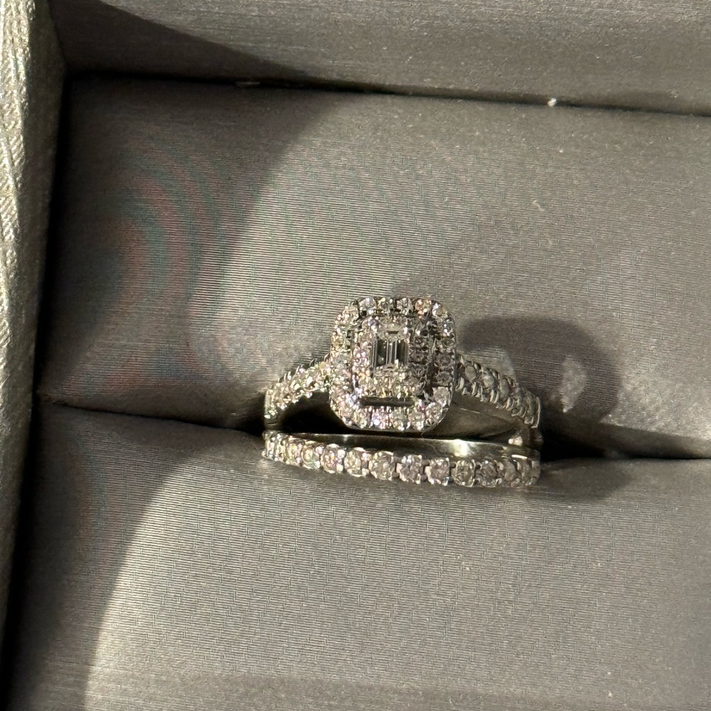 Real Diamond Engagement Ring & Band